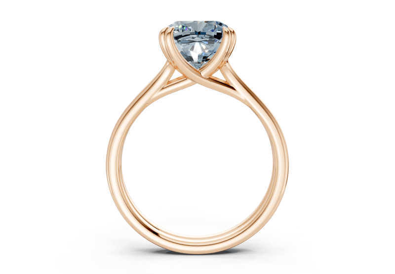 Audrey Blue Diamond Solitaire Cushion Squareuare Cut 3.1mm Engagement Ring - Ring Premier