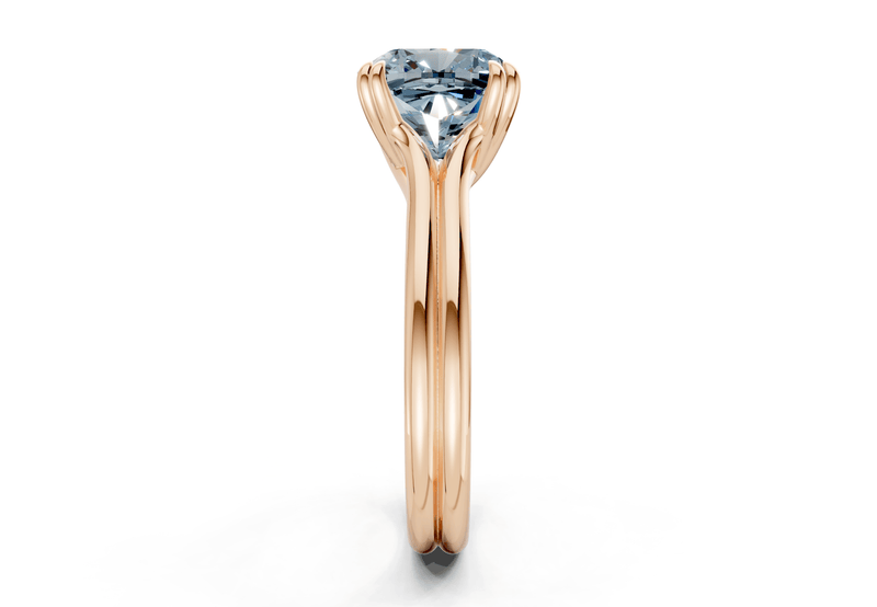 Audrey Blue Diamond Solitaire Cushion Squareuare Cut 3.1mm Engagement Ring - Ring Premier