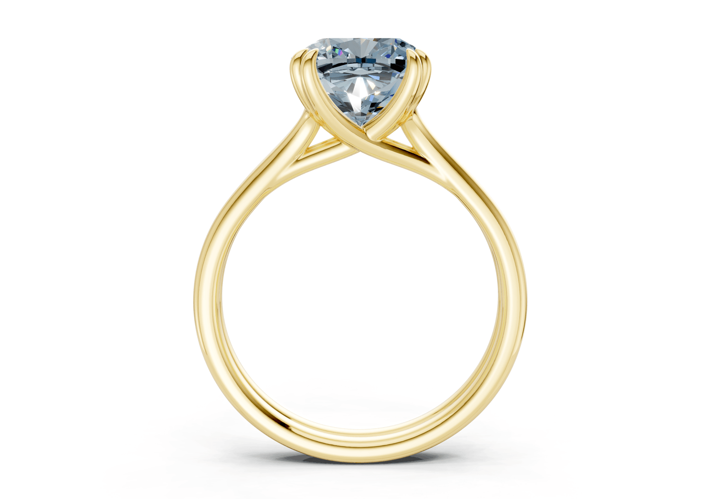 Audrey Blue Diamond Solitaire Cushion Squareuare Cut 3.1mm Engagement Ring - Ring Premier
