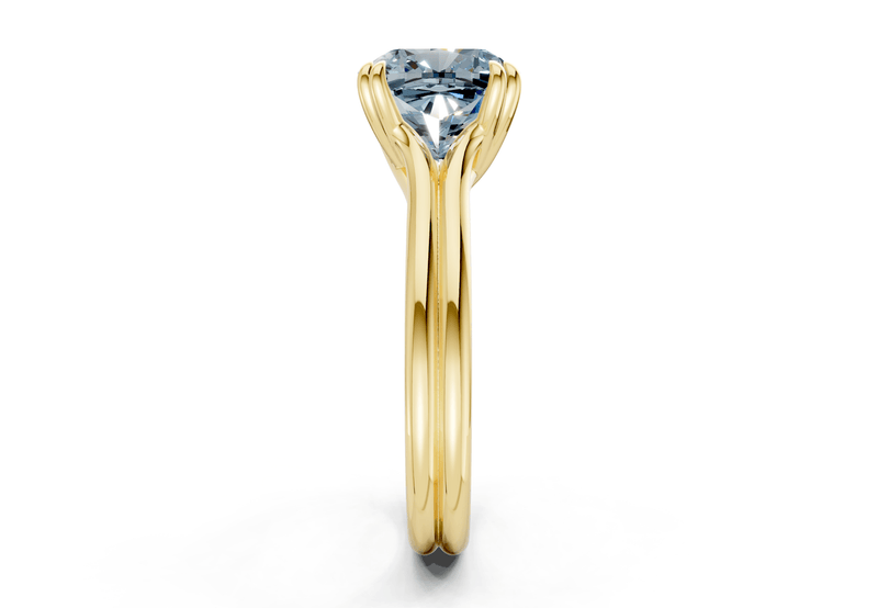 Audrey Blue Diamond Solitaire Cushion Squareuare Cut 3.1mm Engagement Ring - Ring Premier