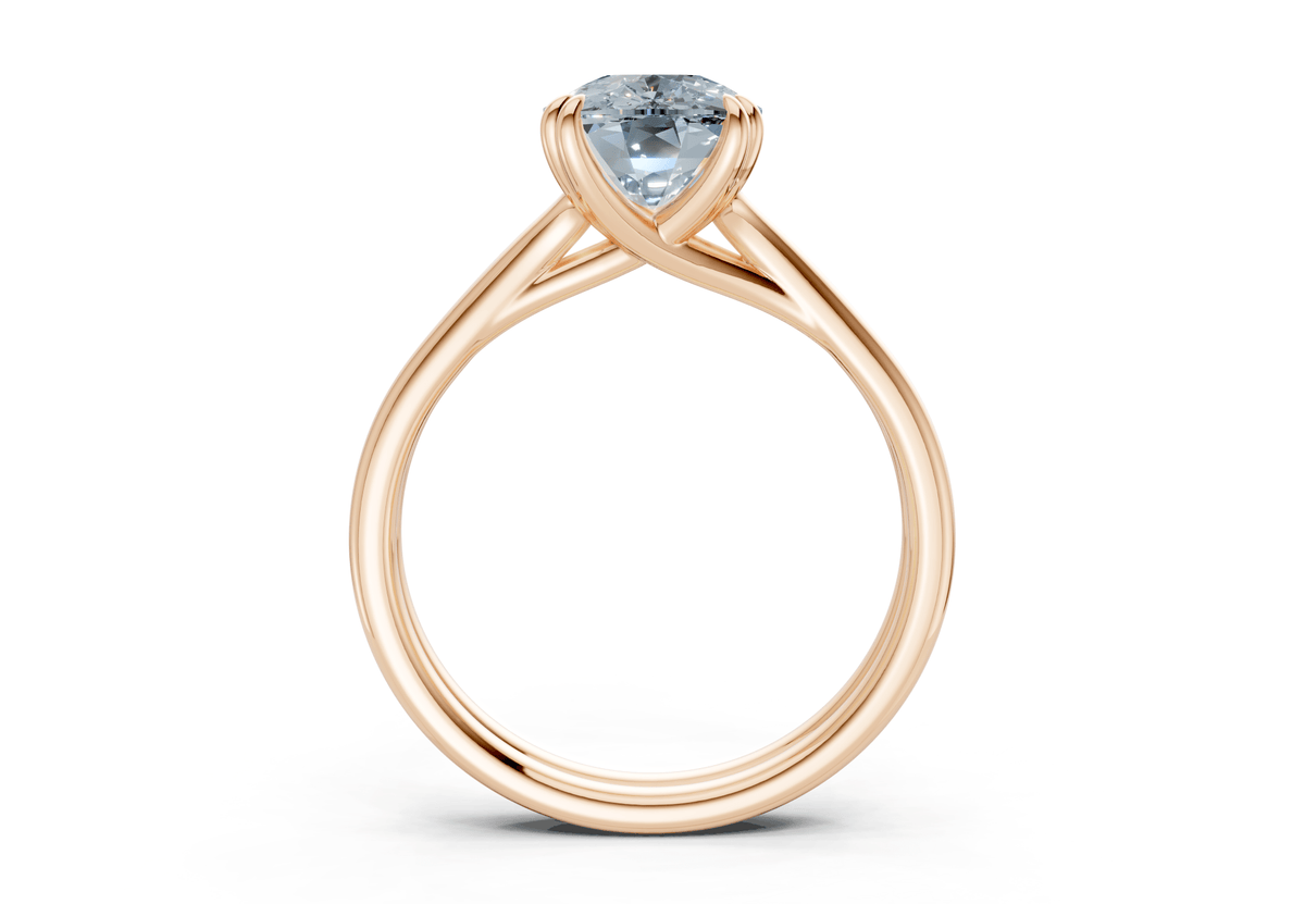 Audrey Blue Diamond Solitaire Elongated Cushion Cut 3.1mm Engagement Ring