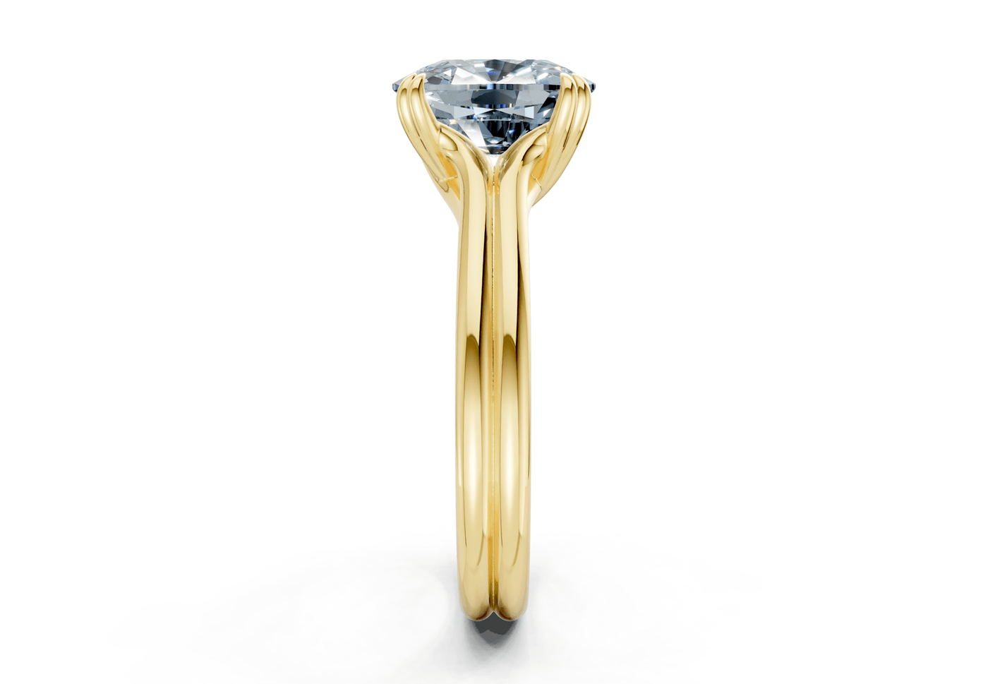 Audrey Blue Diamond Solitaire Elongated Cushion Cut 3.1mm Engagement Ring