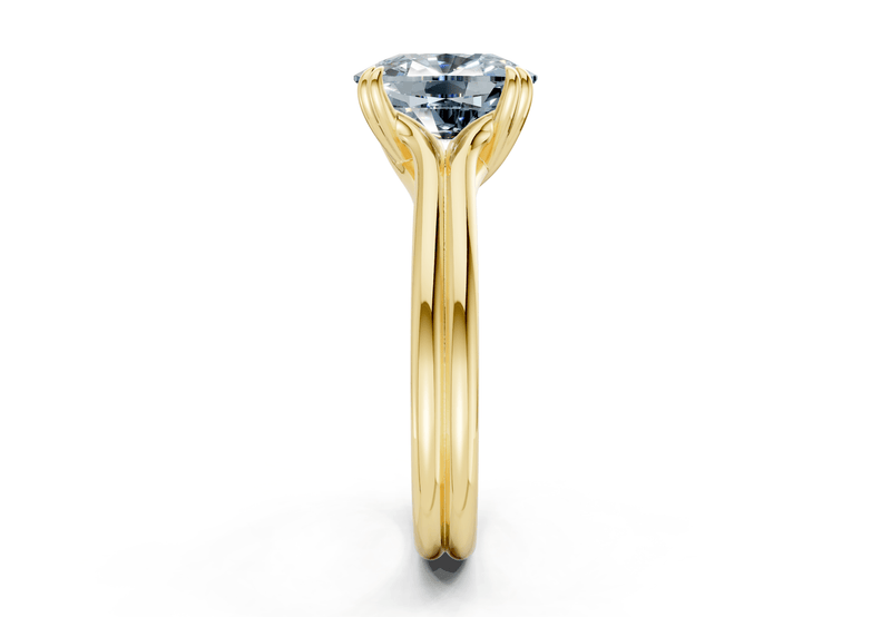 Audrey Blue Diamond Solitaire Elongated Cushion Cut 3.1mm Engagement Ring - Ring Premier