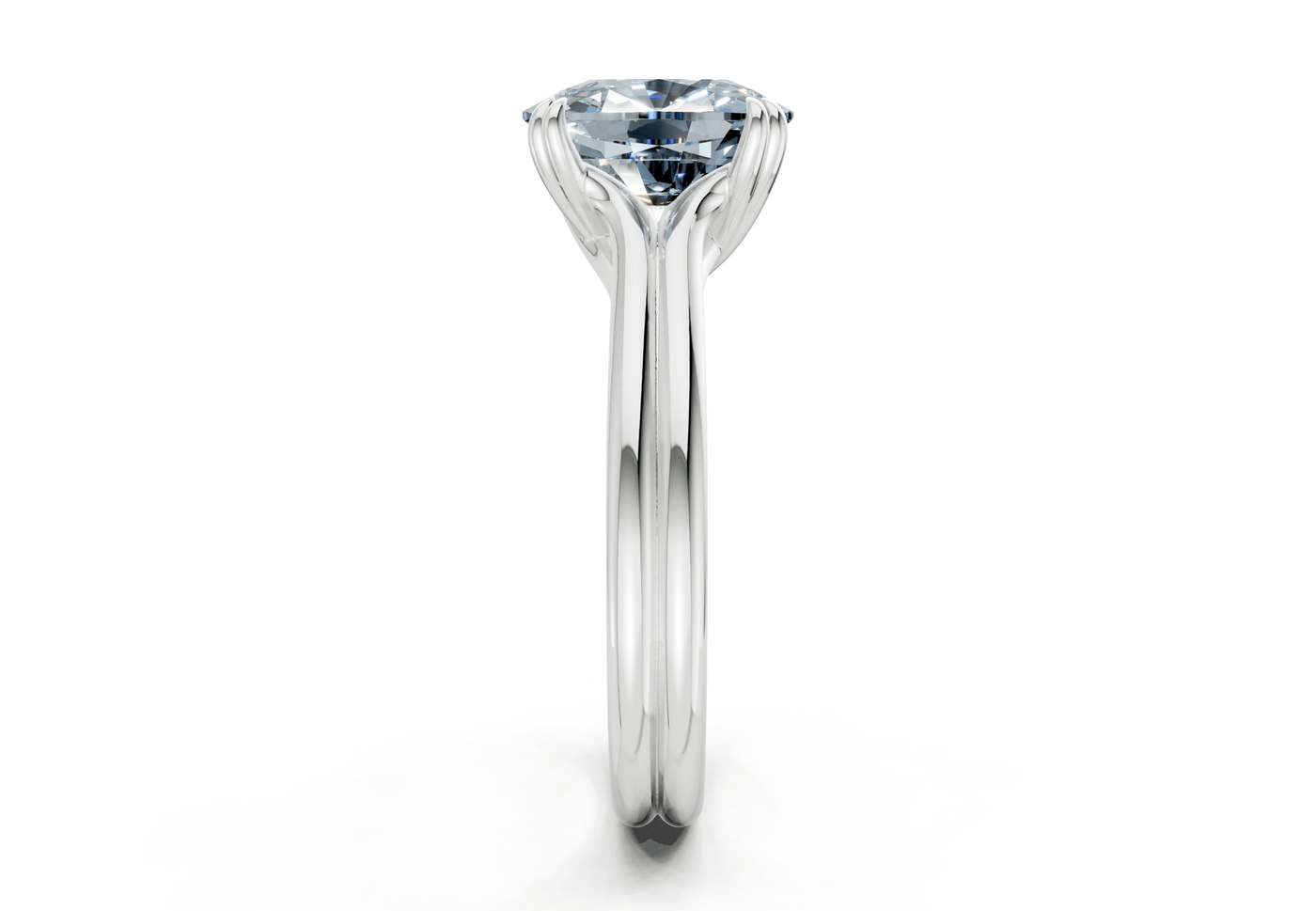 Audrey Blue Diamond Solitaire Elongated Cushion Cut 3.1mm Engagement Ring