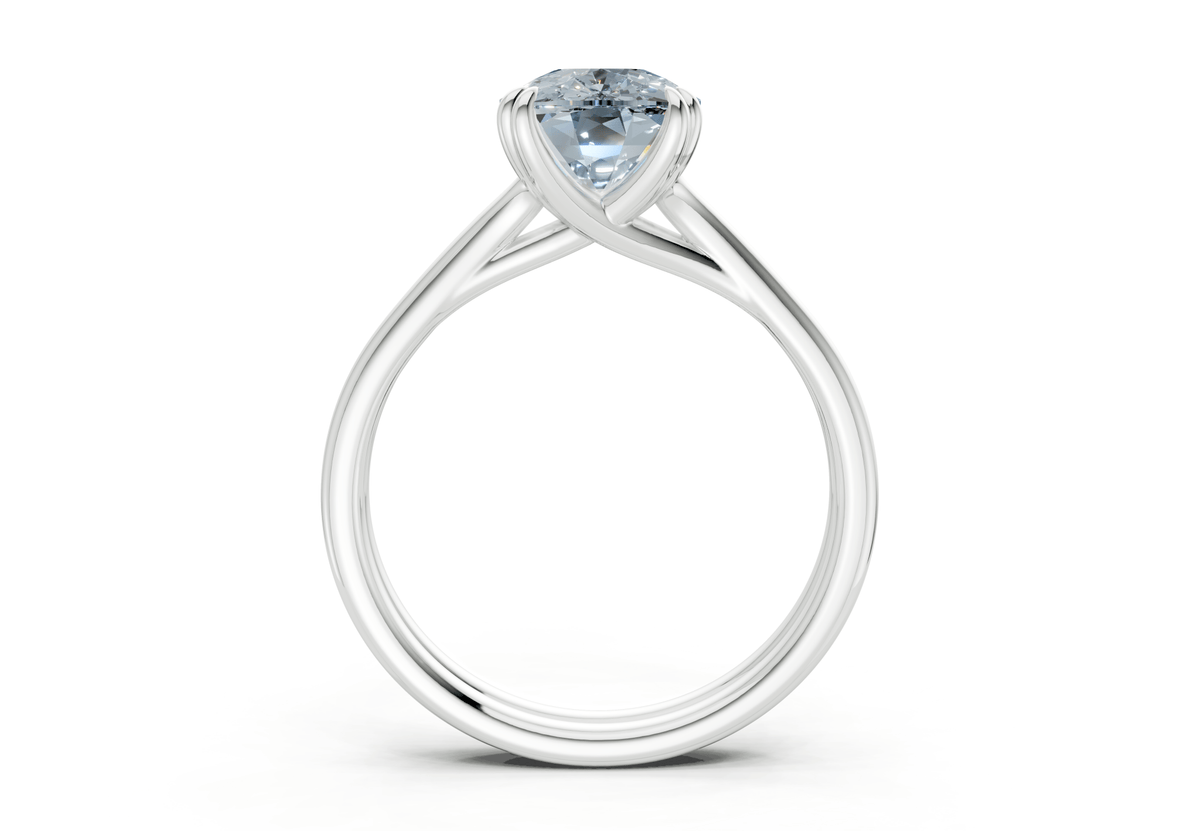 Audrey Blue Diamond Solitaire Elongated Cushion Cut 3.1mm Engagement Ring