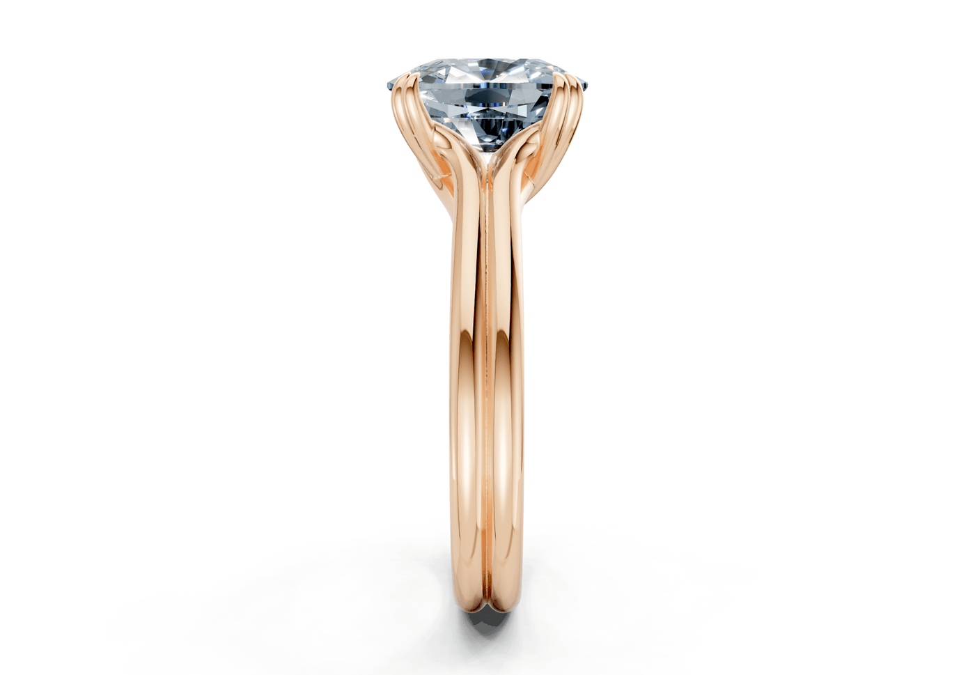 Audrey Blue Diamond Solitaire Elongated Cushion Cut 3.1mm Engagement Ring