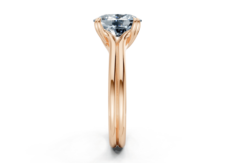 Audrey Blue Diamond Solitaire Elongated Cushion Cut 3.1mm Engagement Ring - Ring Premier