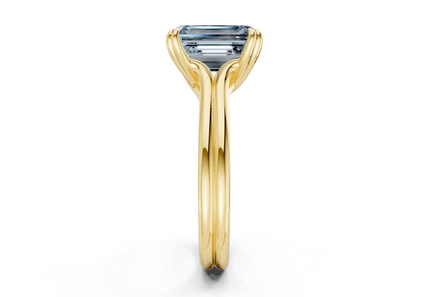 Audrey Blue Diamond Solitaire Emerald Cut 3.1mm Engagement Ring