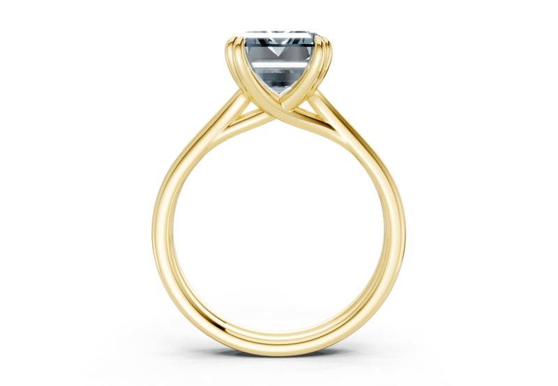 Audrey Blue Diamond Solitaire Emerald Cut 3.1mm Engagement Ring