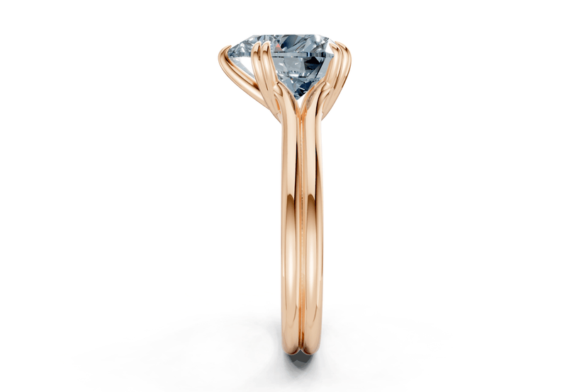 Audrey Blue Diamond Solitaire Heart Cut 3.1mm Engagement Ring - Ring Premier
