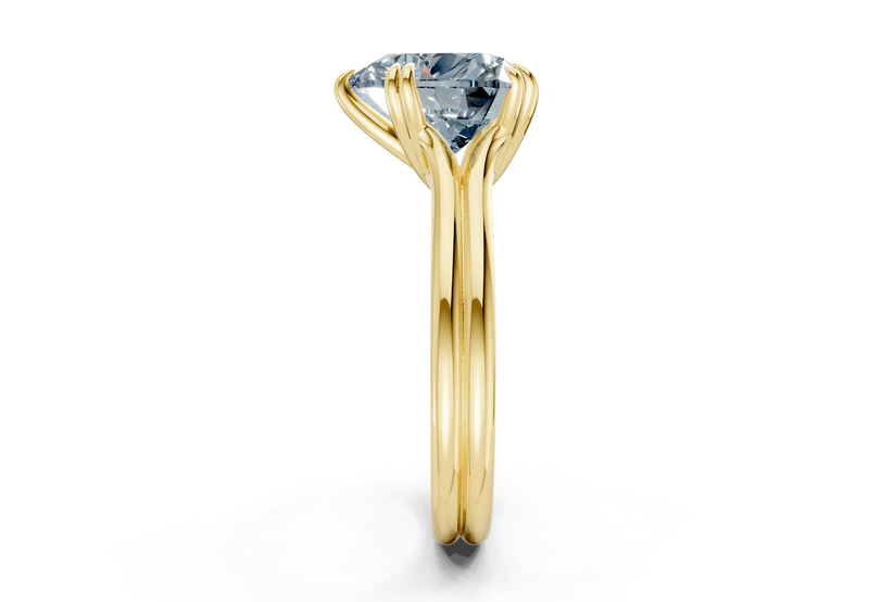 Audrey Blue Diamond Solitaire Heart Cut 3.1mm Engagement Ring - Ring Premier