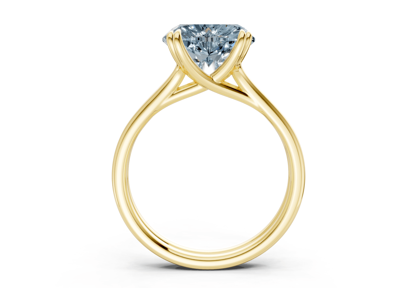 Audrey Blue Diamond Solitaire Heart Cut 3.1mm Engagement Ring - Ring Premier