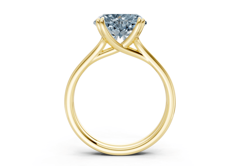 Audrey Blue Diamond Solitaire Heart Cut 3.1mm Engagement Ring