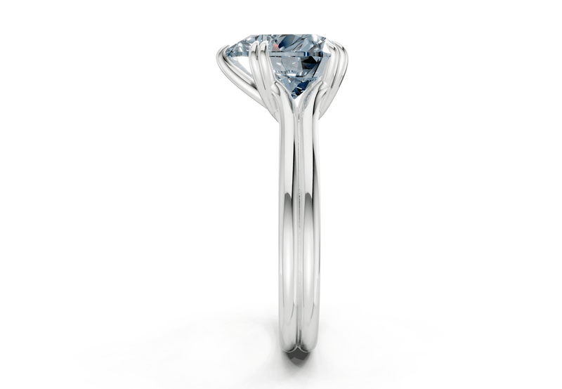 Audrey Blue Diamond Solitaire Heart Cut 3.1mm Engagement Ring - Ring Premier