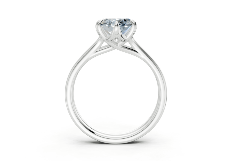 Audrey Blue Diamond Solitaire Marquise Cut 3.1mm Engagement Ring - Ring Premier