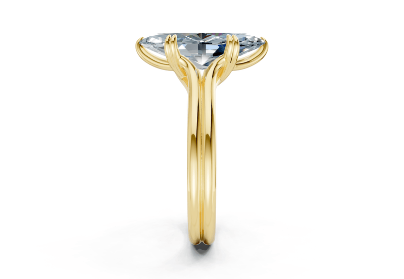 Audrey Blue Diamond Solitaire Marquise Cut 3.1mm Engagement Ring - Ring Premier