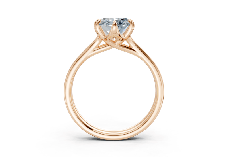 Audrey Blue Diamond Solitaire Marquise Cut 3.1mm Engagement Ring - Ring Premier