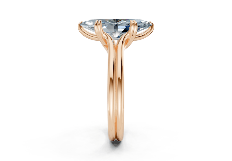 Audrey Blue Diamond Solitaire Marquise Cut 3.1mm Engagement Ring - Ring Premier
