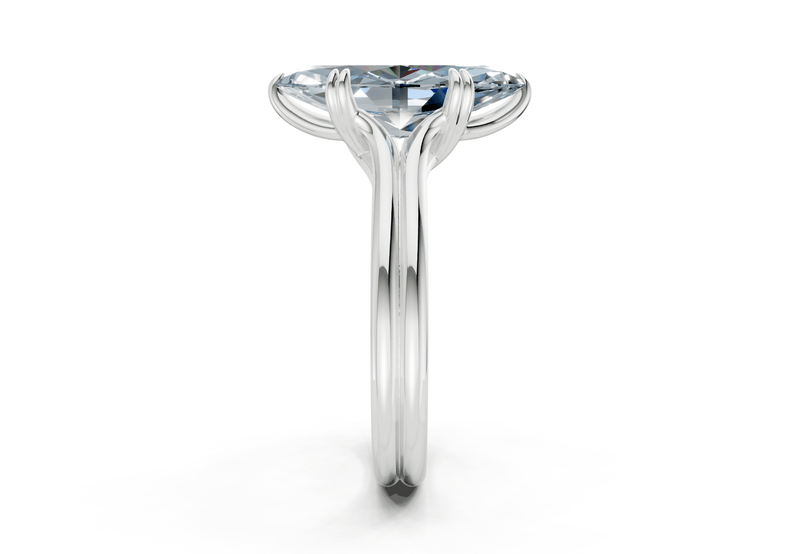 Audrey Blue Diamond Solitaire Marquise Cut 3.1mm Engagement Ring - Ring Premier