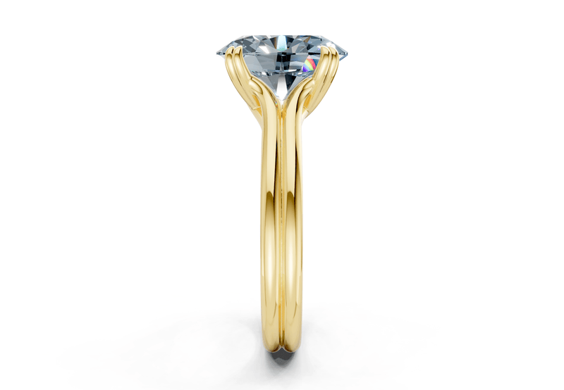 Audrey Blue Diamond Solitaire Oval Cut 3.1mm Engagement Ring - Ring Premier