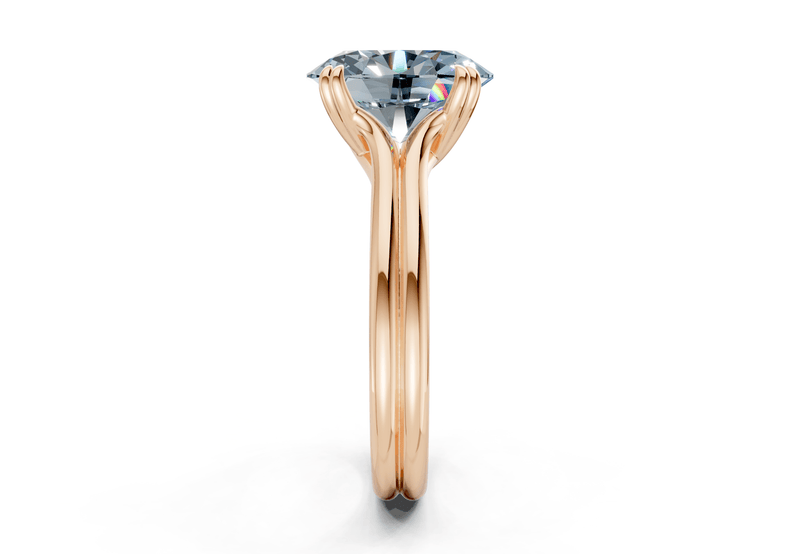 Audrey Blue Diamond Solitaire Oval Cut 3.1mm Engagement Ring - Ring Premier