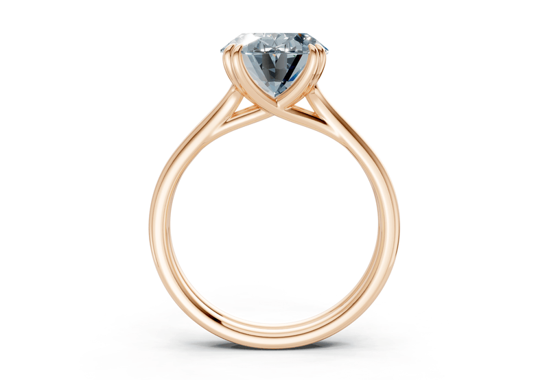 Audrey Blue Diamond Solitaire Oval Cut 3.1mm Engagement Ring - Ring Premier