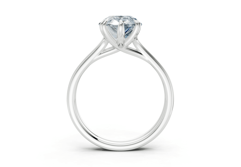 Audrey Blue Diamond Solitaire Pear Cut 3.1mm Engagement Ring - Ring Premier