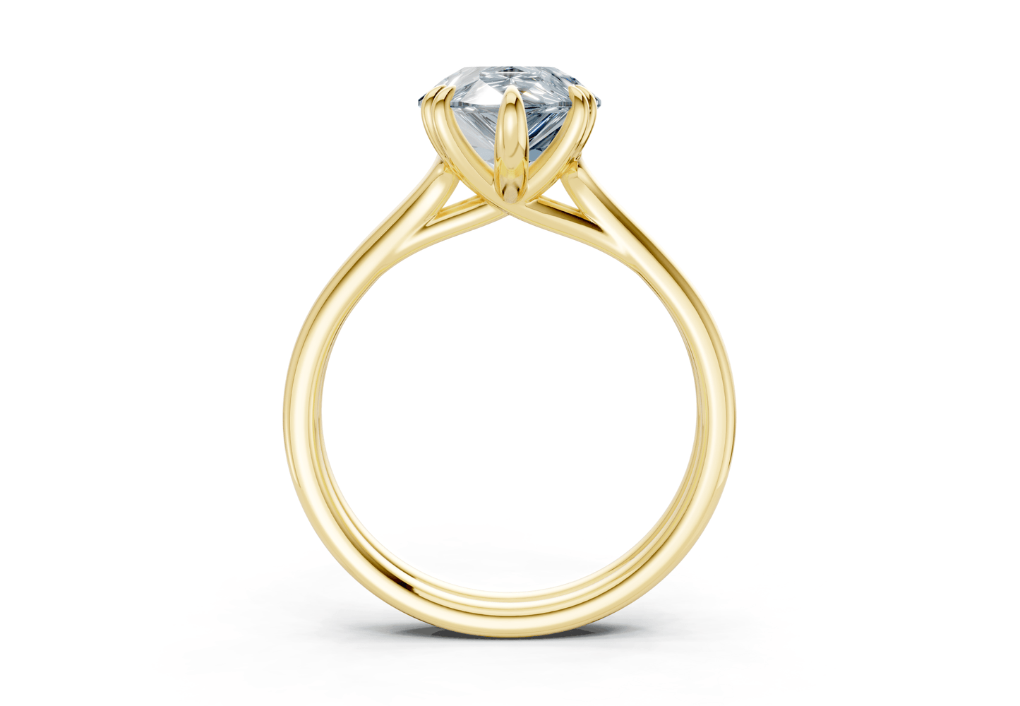 Audrey Blue Diamond Solitaire Pear Cut 3.1mm Engagement Ring - Ring Premier