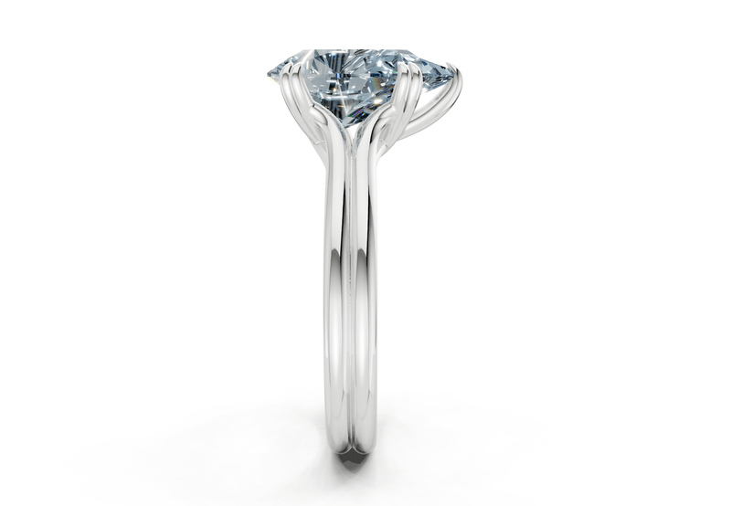 Audrey Blue Diamond Solitaire Pear Cut 3.1mm Engagement Ring - Ring Premier
