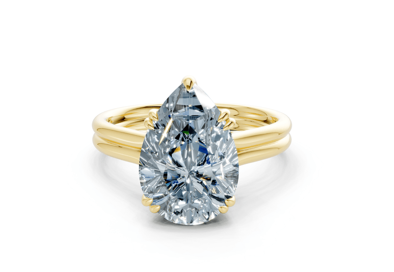 Audrey Blue Diamond Solitaire Pear Cut 3.1mm Engagement Ring