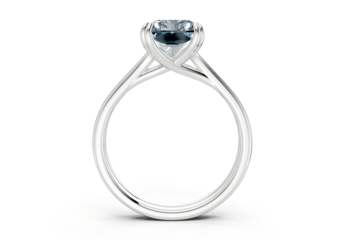 Audrey Blue Diamond Solitaire Radiant Cut 3.1mm Engagement Ring