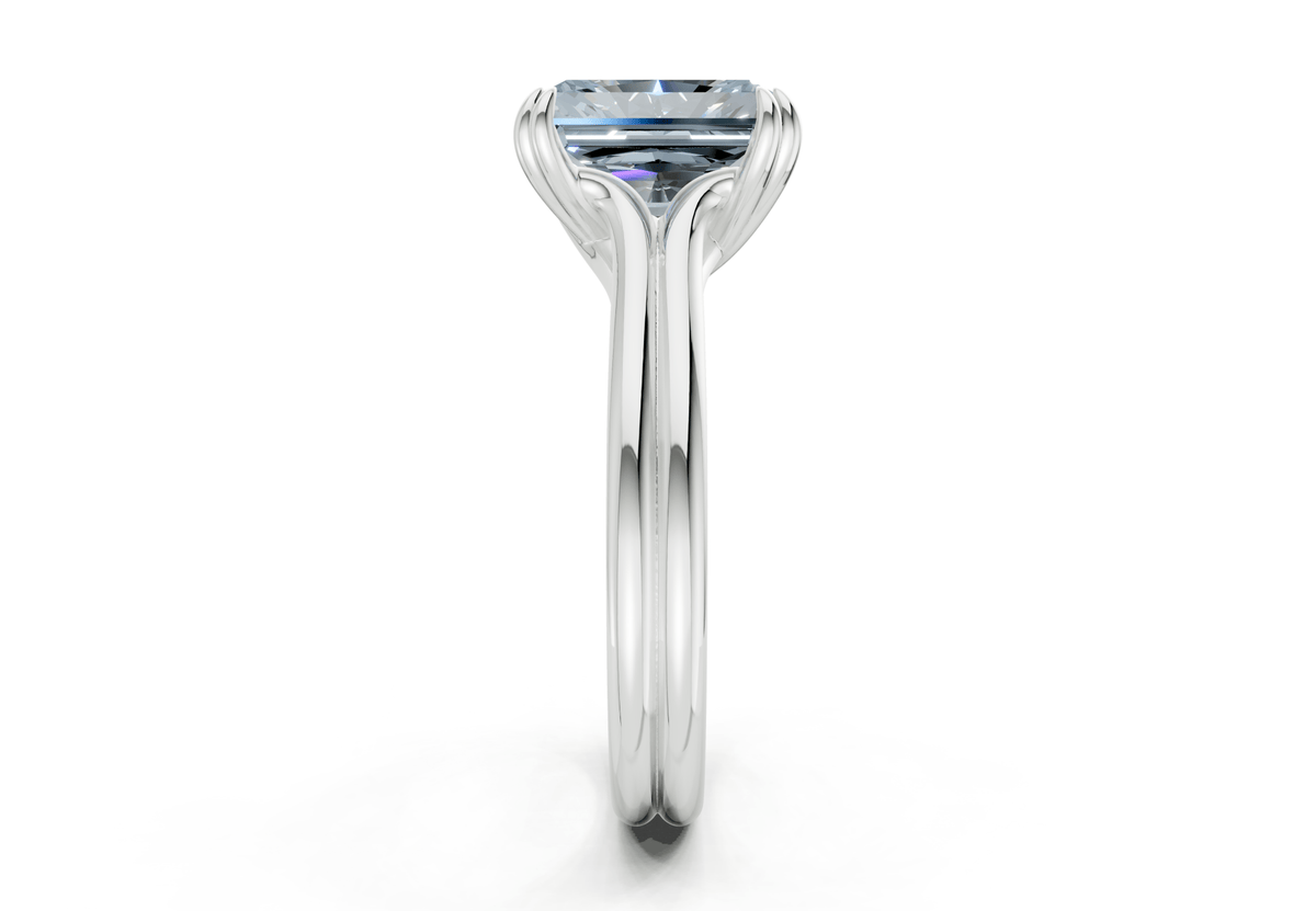 Audrey Blue Diamond Solitaire Radiant Cut 3.1mm Engagement Ring