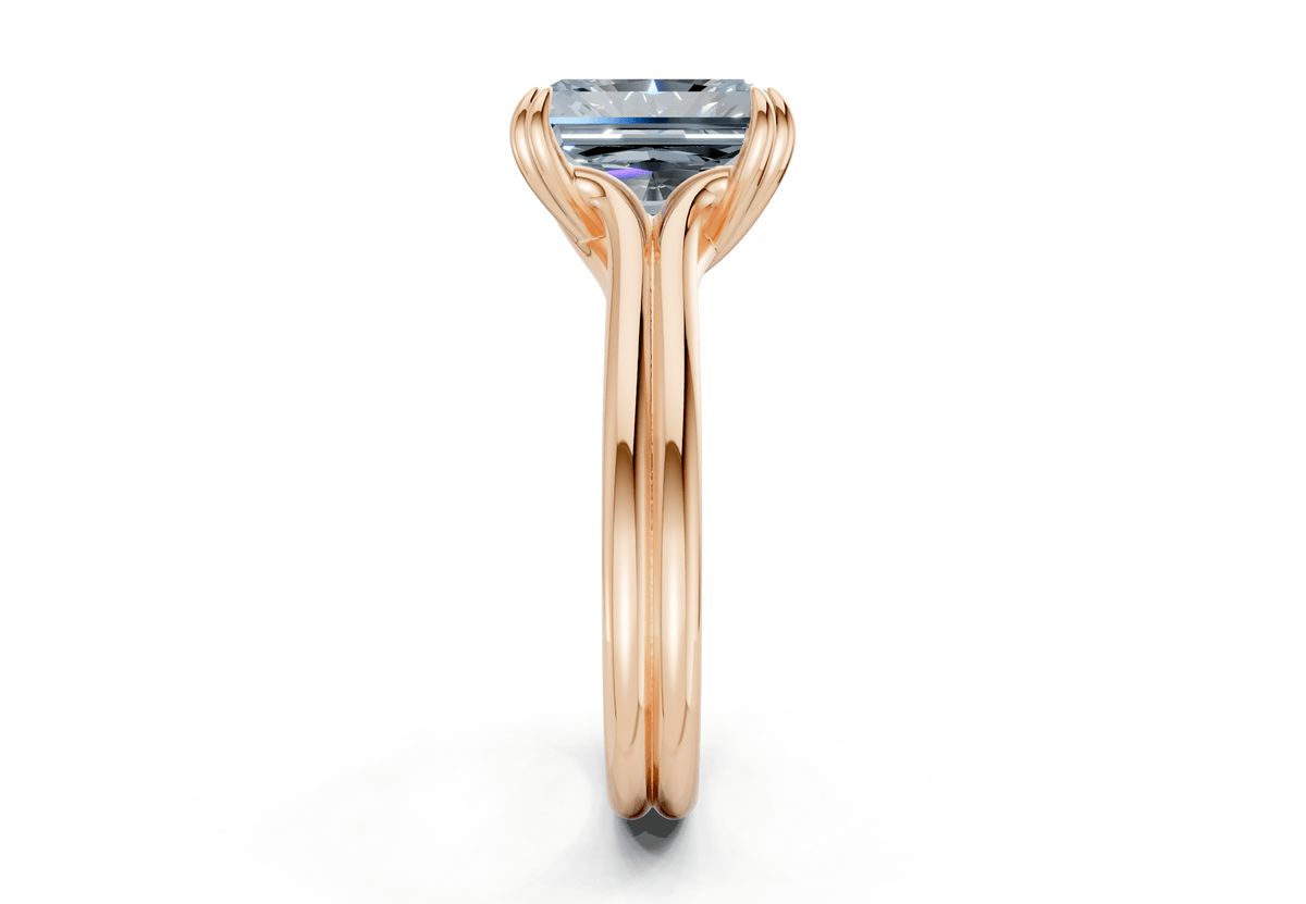 Audrey Blue Diamond Solitaire Radiant Cut 3.1mm Engagement Ring
