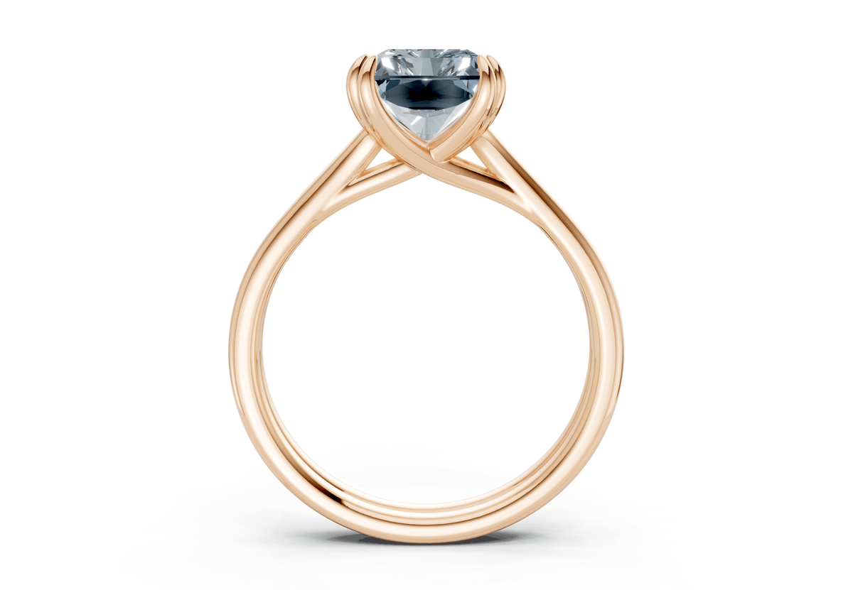Audrey Blue Diamond Solitaire Radiant Cut 3.1mm Engagement Ring