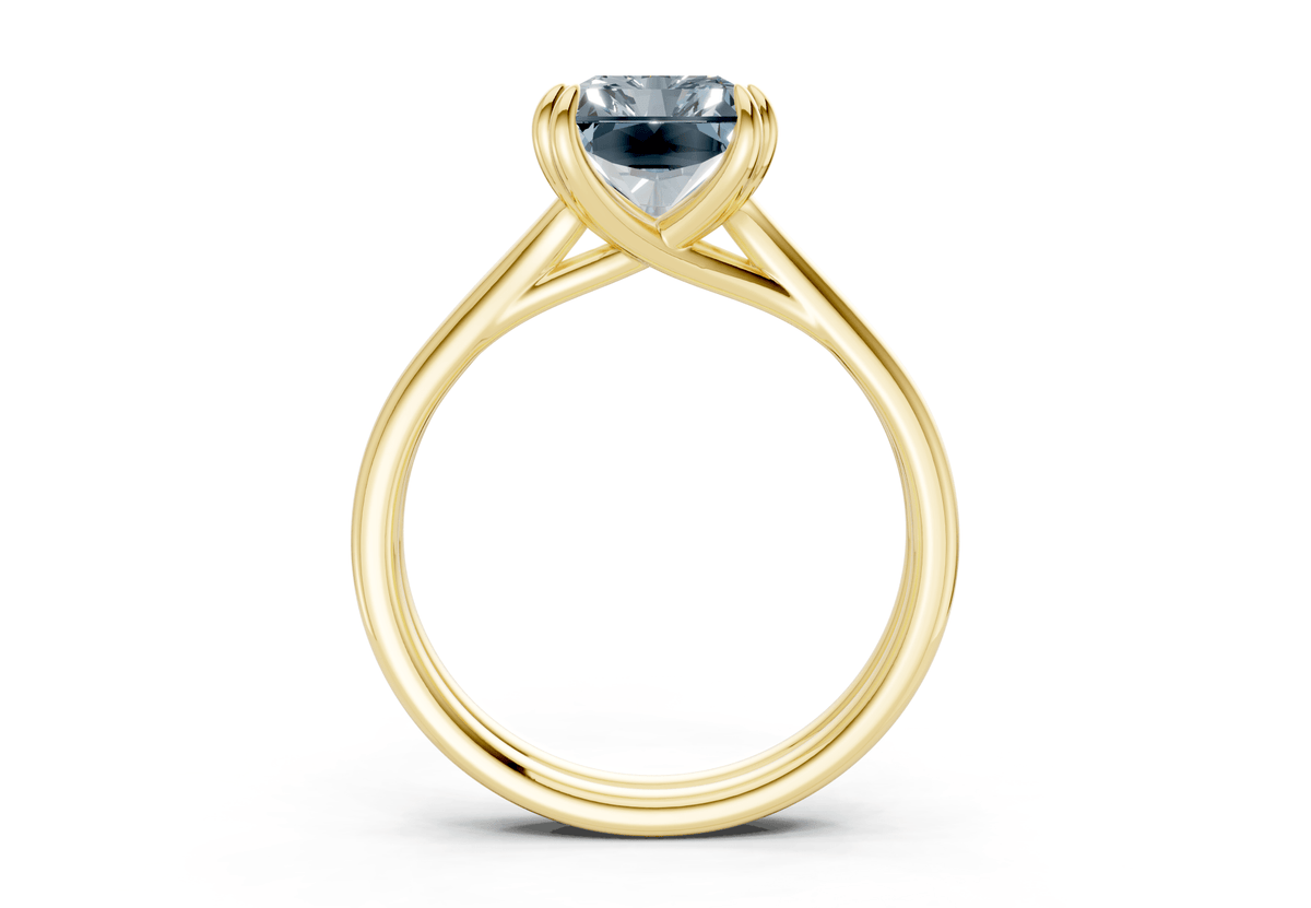 Audrey Blue Diamond Solitaire Radiant Cut 3.1mm Engagement Ring
