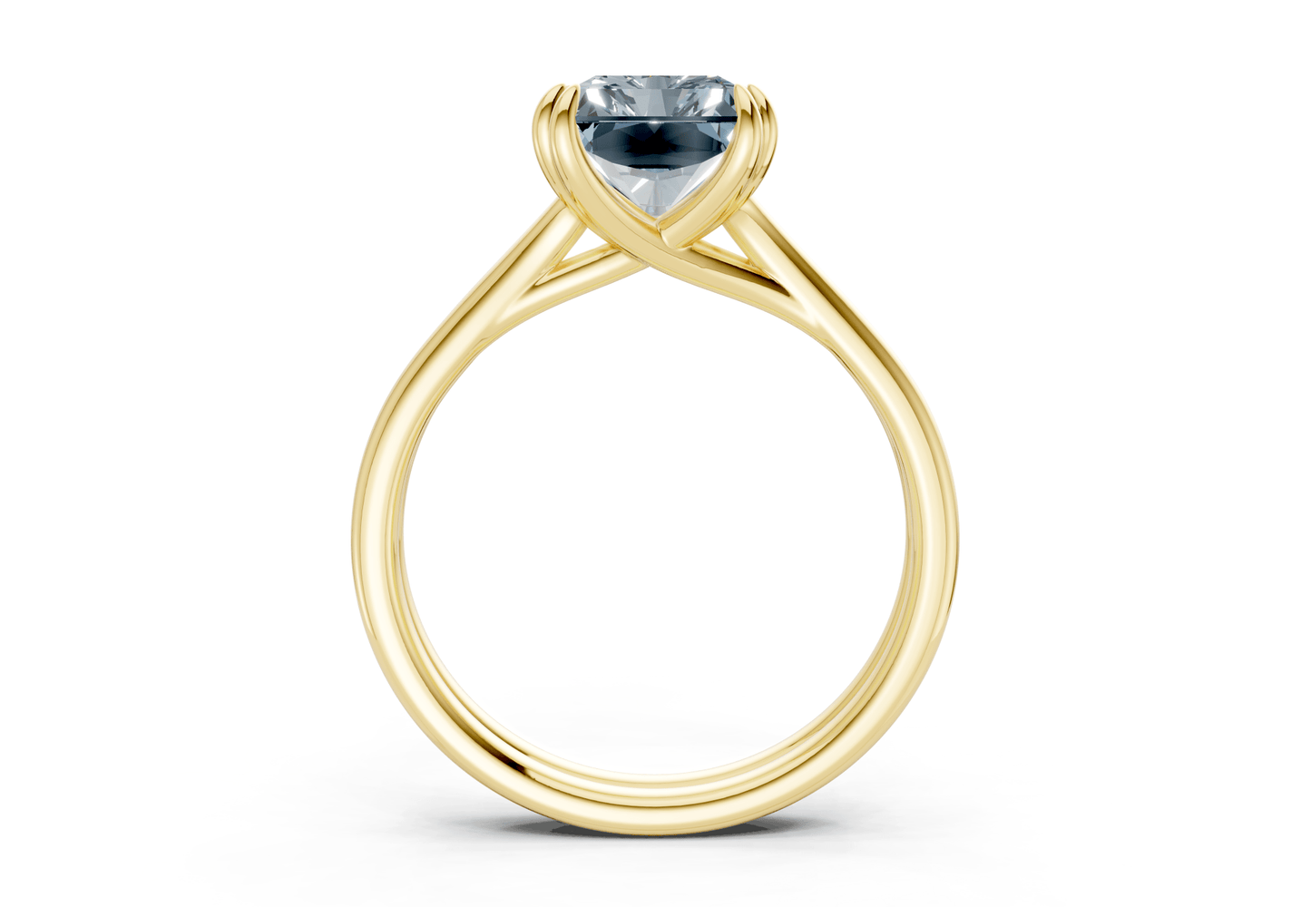 Audrey Blue Diamond Solitaire Radiant Cut 3.1mm Engagement Ring - Ring Premier
