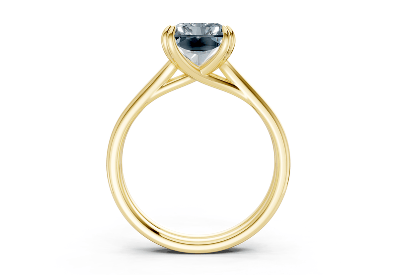 Audrey Blue Diamond Solitaire Radiant Cut 3.1mm Engagement Ring