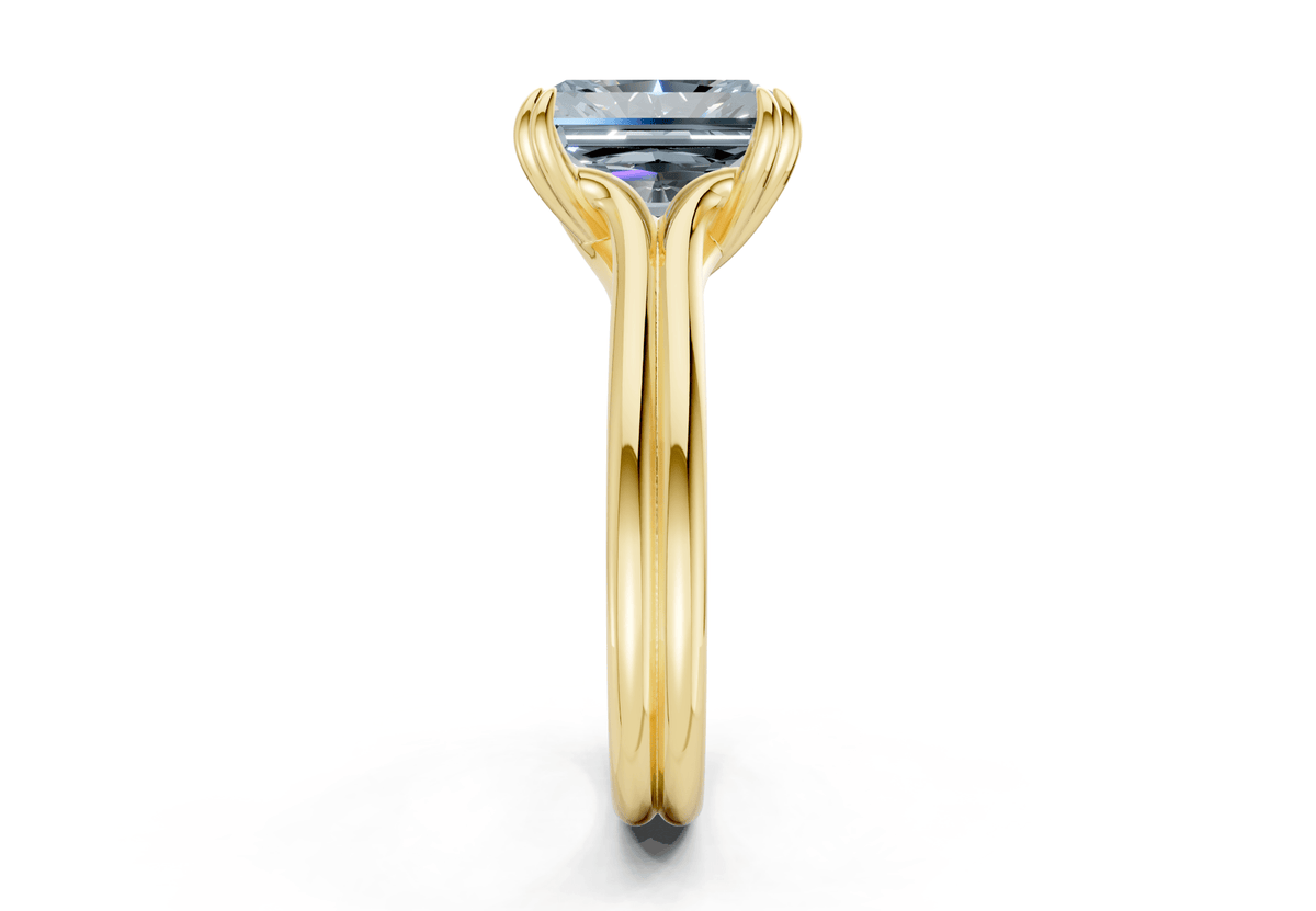 Audrey Blue Diamond Solitaire Radiant Cut 3.1mm Engagement Ring
