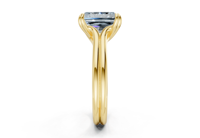 Audrey Blue Diamond Solitaire Radiant Cut 3.1mm Engagement Ring - Ring Premier