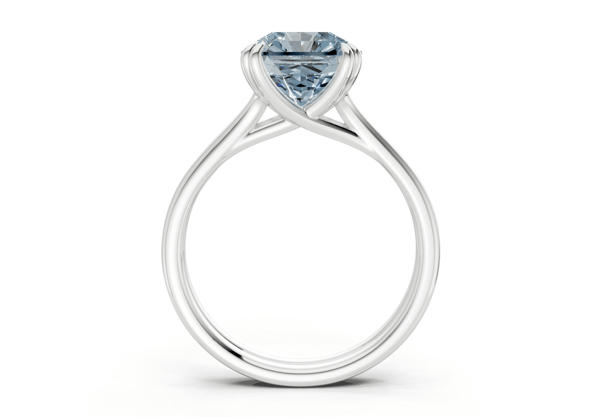 Audrey Blue Diamond Solitaire Radiant Squareuare Cut 3.1mm Engagement Ring
