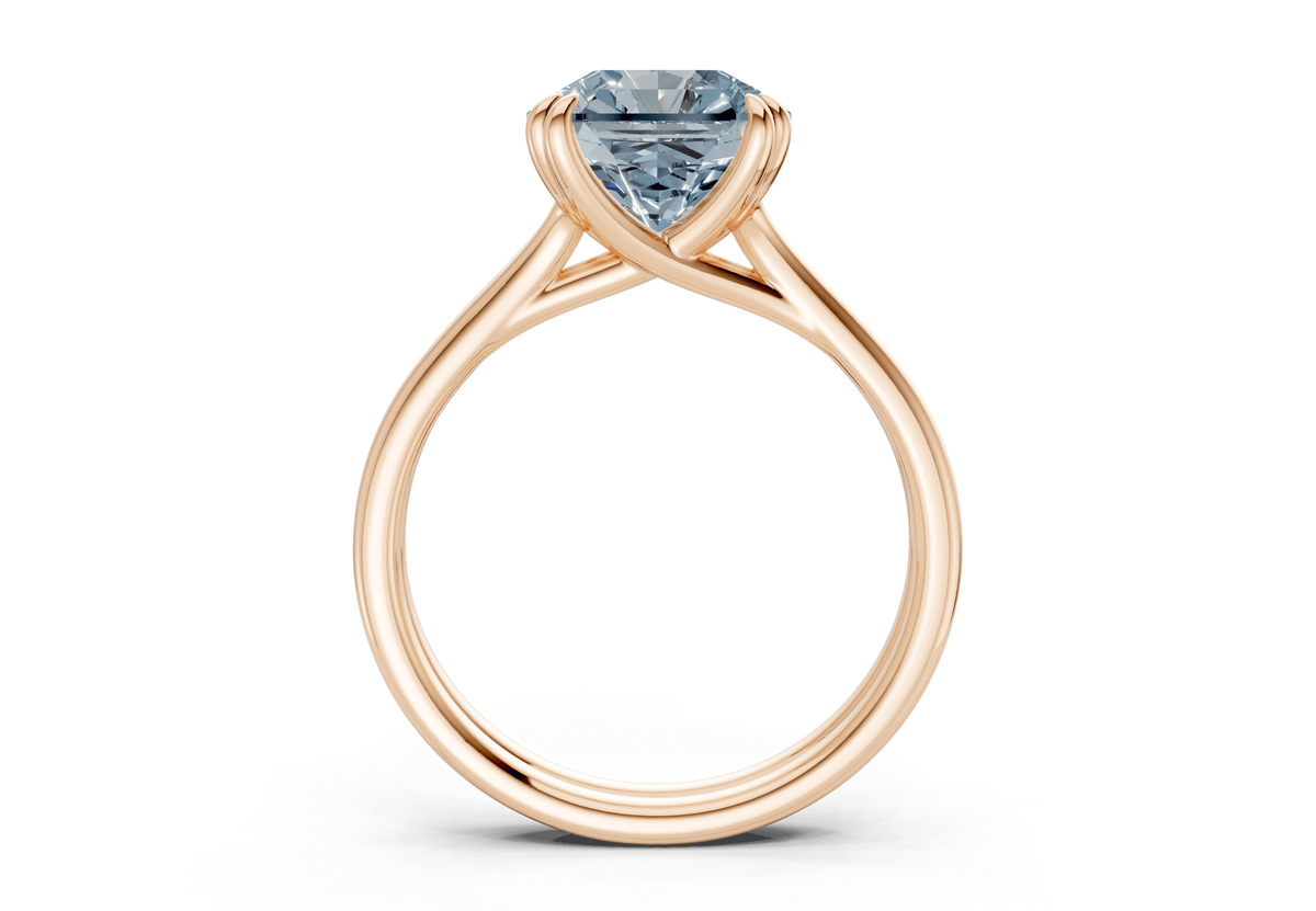 Audrey Blue Diamond Solitaire Radiant Squareuare Cut 3.1mm Engagement Ring