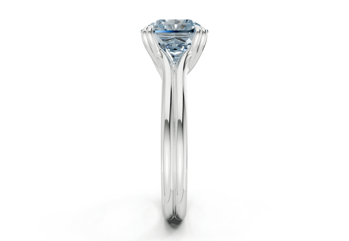 Audrey Blue Diamond Solitaire Radiant Squareuare Cut 3.1mm Engagement Ring