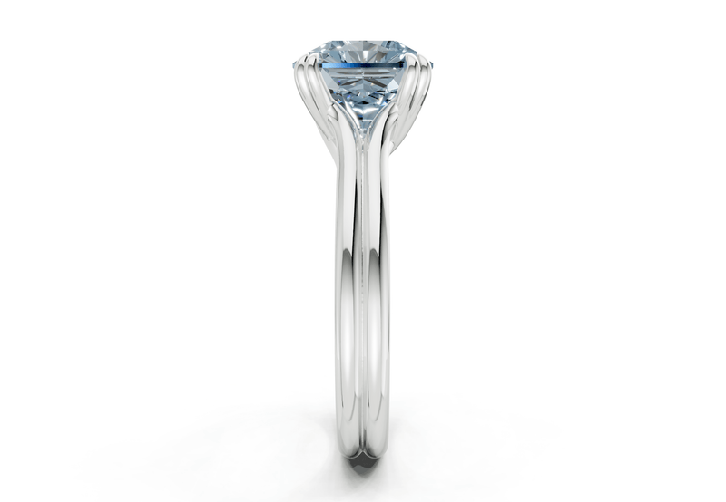 Audrey Blue Diamond Solitaire Radiant Squareuare Cut 3.1mm Engagement Ring - Ring Premier