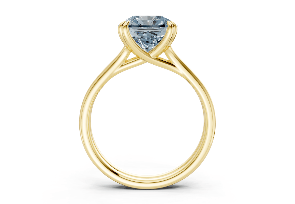 Audrey Blue Diamond Solitaire Radiant Squareuare Cut 3.1mm Engagement Ring