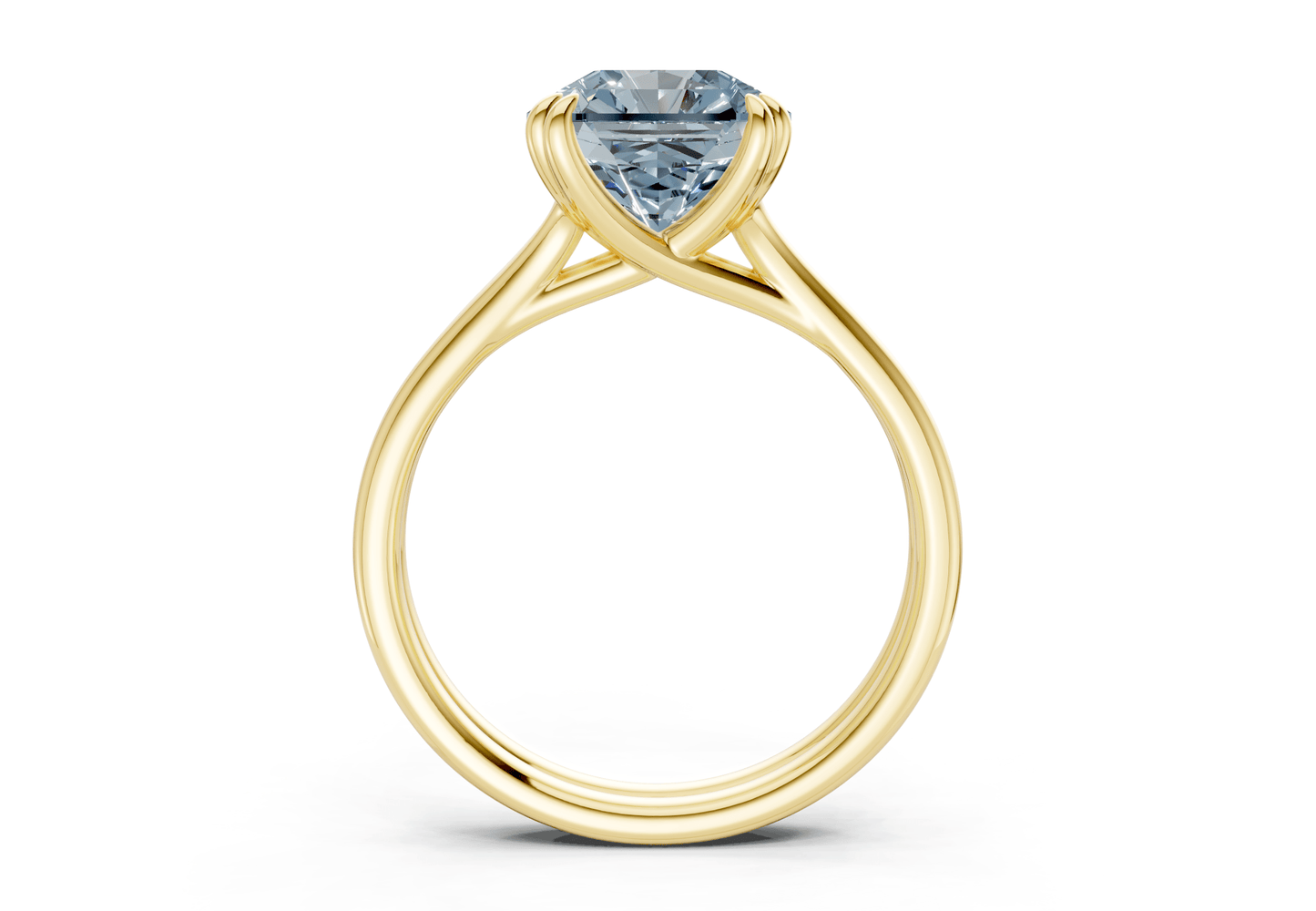 Audrey Blue Diamond Solitaire Radiant Squareuare Cut 3.1mm Engagement Ring - Ring Premier