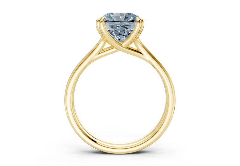 Audrey Blue Diamond Solitaire Radiant Squareuare Cut 3.1mm Engagement Ring