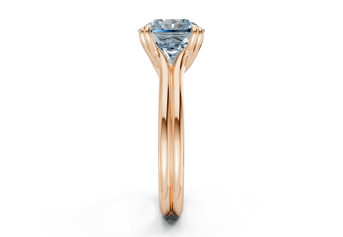 Audrey Blue Diamond Solitaire Radiant Squareuare Cut 3.1mm Engagement Ring