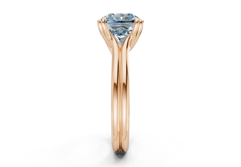 Audrey Blue Diamond Solitaire Radiant Squareuare Cut 3.1mm Engagement Ring - Ring Premier