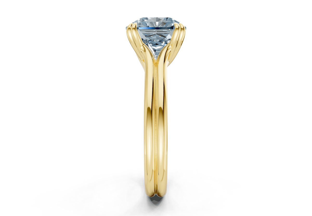 Audrey Blue Diamond Solitaire Radiant Squareuare Cut 3.1mm Engagement Ring