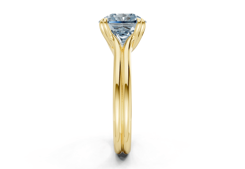 Audrey Blue Diamond Solitaire Radiant Squareuare Cut 3.1mm Engagement Ring - Ring Premier